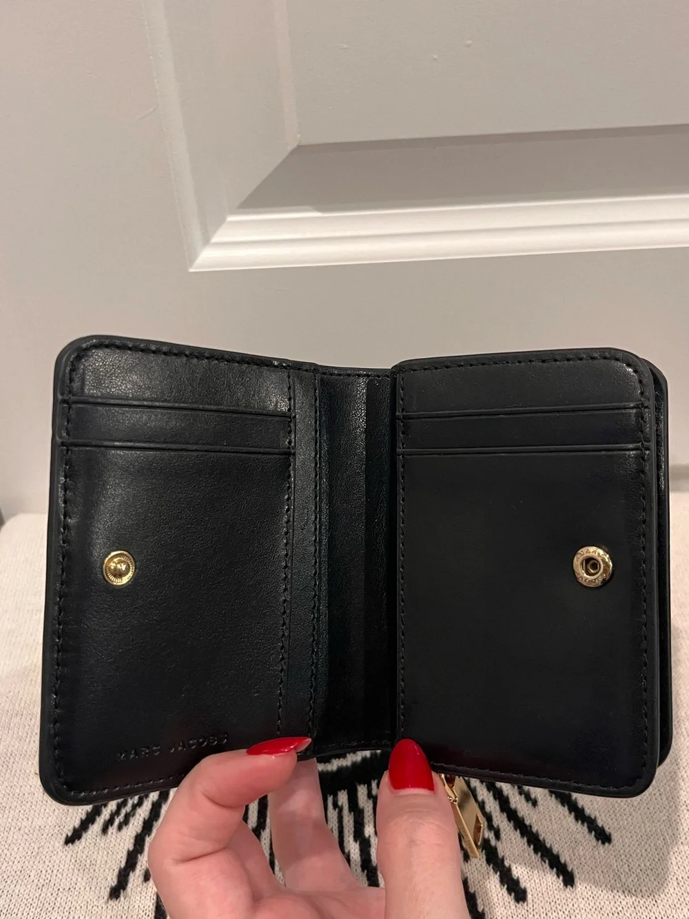 Marc Jacobs Black Pebbled Leather Bi-Fold Wallet